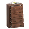 5-Drawer Storage Cabinet, 31 x 17 x 47 in, MDF - Dark Grey, Walnut, Or White