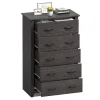 5-Drawer Storage Cabinet, 31 x 17 x 47 in, MDF - Dark Grey, Walnut, Or White