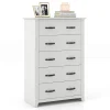 5-Drawer Storage Cabinet, 31 x 17 x 47 in, MDF - Dark Grey, Walnut, Or White