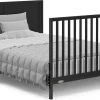 5-in-1 Convertible Baby Crib With Storage Drawer - Black
