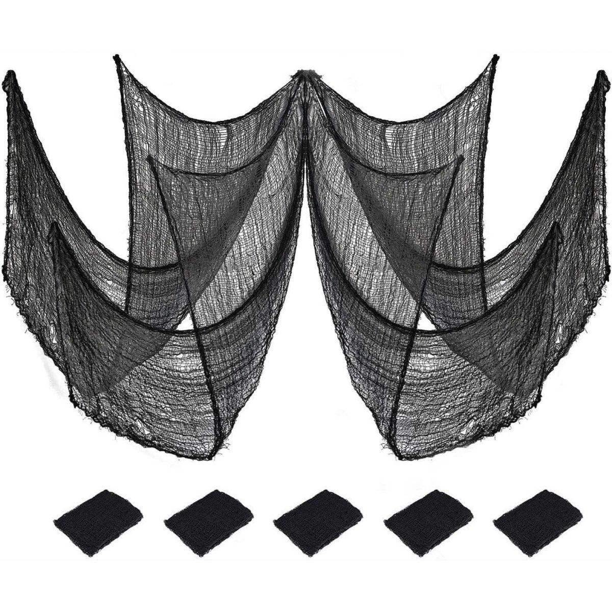 5 Pack Halloween Decorations, Kabnic Halloween Gauze - Black Creepy Cloth for Indoor & Outdoor Halloween Decor, Haunted