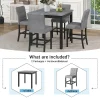 5-Piece Counter-Height Dining Set With Solid Wood Table And 4 Padded High-Back Chairs