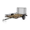 5 x 8 ft. Wood Floor Utility Trailer With Sliding Rail System - Black