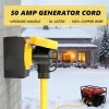 50 Feet 50 Amp RV/Generator Cord, 6/3+8/1 Gauge STW Wire - NEMA 14-50P To SS2-50R