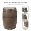 50 Gallon Rain Barrel With Brass Spigot And Flat-Back Design
