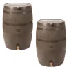 50 Gallon Rain Barrel With Brass Spigot And Flat-Back Design