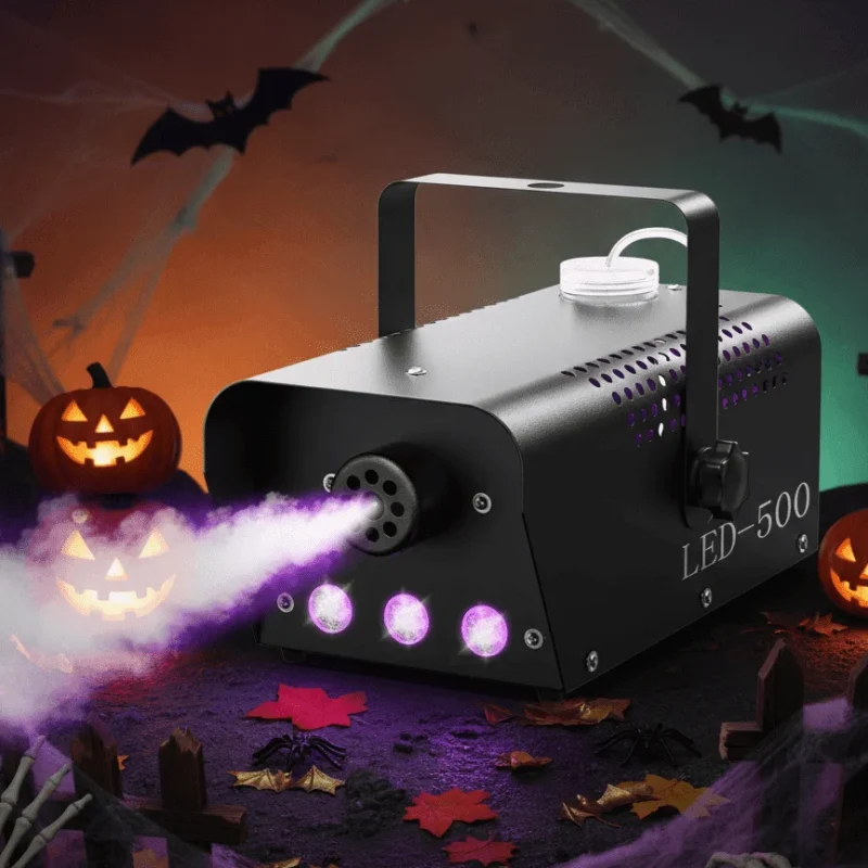 500W Fog Machine with RGB LED Lights, Remote Control, 3000CFM, 15 Lighting Effects for Wedding, DJ, Party, Concert, Hall