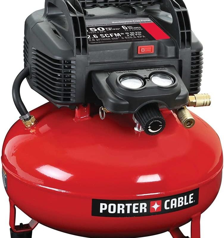 6 Gallon Oil-Free Pancake Air Compressor, 150 PSI, 2.6 SCFM at 90 PSI