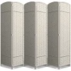 6-Panel Room Divider Privacy Screen With Hand-Woven Mesh Panels - 6 Ft Tall