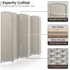6-Panel Room Divider Privacy Screen With Hand-Woven Mesh Panels - 6 Ft Tall