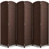 6-Panel Room Divider Privacy Screen With Hand-Woven Mesh Panels - 6 Ft Tall