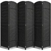 6-Panel Room Divider Privacy Screen With Hand-Woven Mesh Panels - 6 Ft Tall