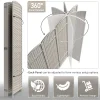 6-Panel Room Divider Privacy Screen With Hand-Woven Mesh Panels - 6 Ft Tall