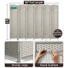 6-Panel Room Divider Privacy Screen With Hand-Woven Mesh Panels - 6 Ft Tall