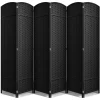 6-Panel Room Divider Privacy Screen With Hand-Woven Mesh Panels - 6 Ft Tall
