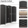 6-Panel Room Divider Privacy Screen With Hand-Woven Mesh Panels - 6 Ft Tall