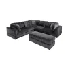 6-Piece Corduroy Upholstered L-Shaped Modular Sectional Sofa