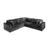 6-Piece Corduroy Upholstered L-Shaped Modular Sectional Sofa