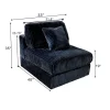 6-Piece Corduroy Upholstered L-Shaped Modular Sectional Sofa