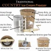 6 qt Country Ice Cream Maker With Classic Wooden Tub - Hand Crank