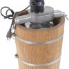 6-Quart White Oak Tub Ice Cream Maker With Electric Motor