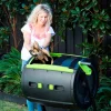 65-Gallon Compost Tumbler And Cart Combo - Black