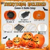 7.5 FT Long Halloween Inflatables Pumpkin Family Lighted,7 Pumpkins Blow Up Yard Decoration, Built-in LEDs, Stakes & Tet