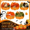 7.5 FT Long Halloween Inflatables Pumpkin Family Lighted,7 Pumpkins Blow Up Yard Decoration, Built-in LEDs, Stakes & Tet