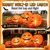 7.5 FT Long Halloween Inflatables Pumpkin Family Lighted,7 Pumpkins Blow Up Yard Decoration, Built-in LEDs, Stakes & Tet