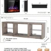 70 Inch Fireplace TV Stand For TVs Up To 80 Inches With 23 Inch Electric Fireplace Insert - Gray