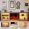 70 Inch Fireplace TV Stand For TVs Up To 80 Inches With 23 Inch Electric Fireplace Insert - Gray