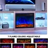 70 Inch Fireplace TV Stand For TVs Up To 80 Inches With 23 Inch Electric Fireplace Insert - Gray