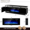 70-Inch TV Stand With 36-Inch Electric Fireplace And Adjustable Shelves