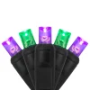 70 LED Purple and Orange String Lights for Halloween Displays Party Decoration, 24', Indoor Outdoor Black Wire
