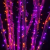 70 LED Purple and Orange String Lights for Halloween Displays Party Decoration, 24', Indoor Outdoor Black Wire