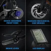 Electric Mountain Bike, 750W, 48V/15Ah Battery, Shimano 7-Speed, Black