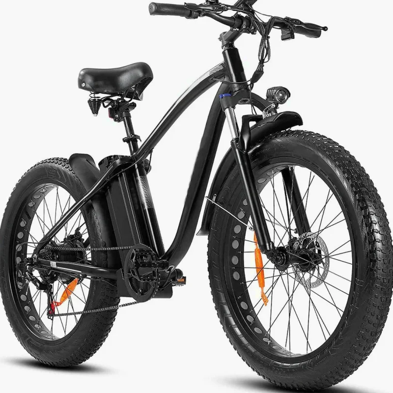 Electric Mountain Bike, 750W, 48V/15Ah Battery, Shimano 7-Speed, Black