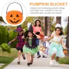 8-Pack Plastic Pumpkin Candy Buckets - Halloween Trick or Treat Pails for Kids, Orange Party Decorations, Durable Candy