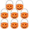 8-Pack Plastic Pumpkin Candy Buckets - Halloween Trick or Treat Pails for Kids, Orange Party Decorations, Durable Candy