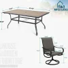 8-Piece Patio Dining Set With Umbrella And 6 Sling Dining Swivel Chairs