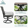 8-Piece Patio Dining Set With Umbrella And 6 Sling Dining Swivel Chairs