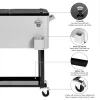 80 Quart Rolling Ice Chest With Shelf - Grey