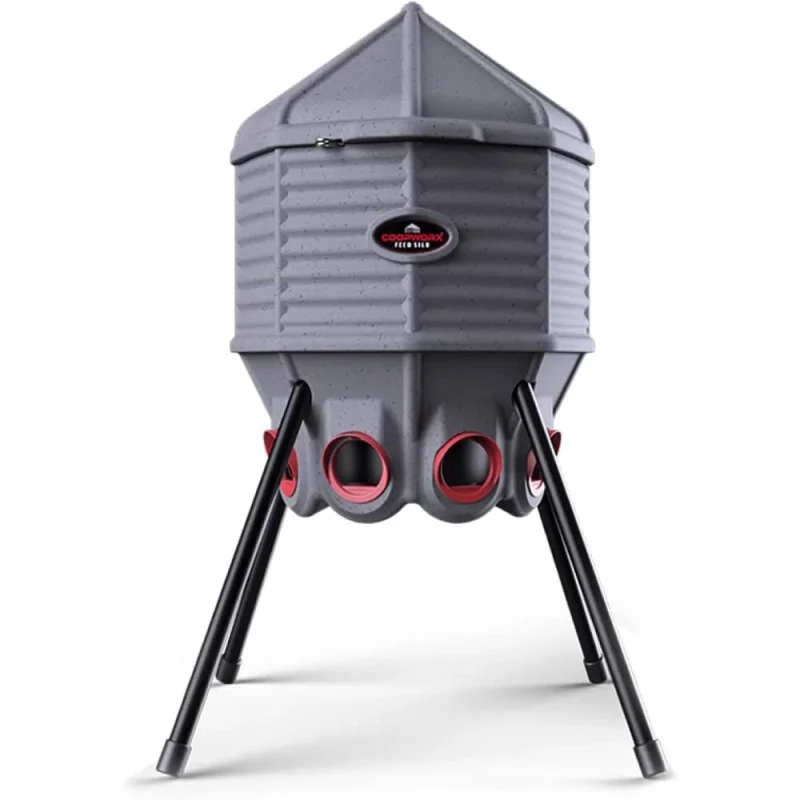 80lb Poultry Feeder, Adjustable Height, UV Stable, Weather Resistant, 8 Ports, Made In USA