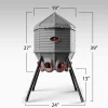 80lb Poultry Feeder, Adjustable Height, UV Stable, Weather Resistant, 8 Ports, Made In USA