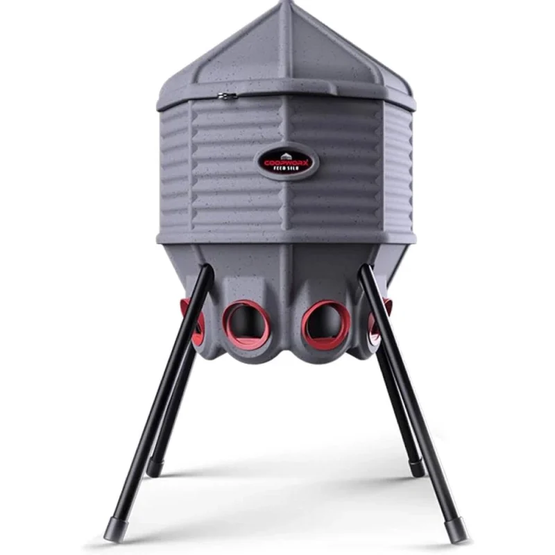CoopWorx Poultry Feeder, 80 lb, Gray, 8 Ports