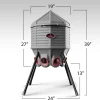 CoopWorx Poultry Feeder, 80 lb, Gray, 8 Ports