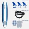 8ft Soft Top Foam Surfboard, EPS Core, 3 Stringers, Wax-Free Longboard, 200lb Capacity