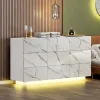 9-Drawer MDF Dresser With LED Lights, 15.7 W x 55.1 L x 30.3 H