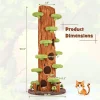 90.5-Inch Modern Multi-Level Cat Tree Tower With 5 Condos, Sisal Scratching Posts And Elevated Perches