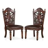 Abeena Traditional Solid Wood Side Dining Chairs, Brown Cherry, Set Of 2